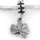 STERLING SILVER DANGLING LUCKY SHAMROCK EUROPEAN BEAD