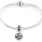 STERLING SILVER DANGLING LOVE IN HEART EUROPEAN BEAD