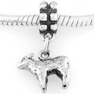 STERLING SILVER DANGLING SHEEP/ LAMB EUROPEAN BEAD