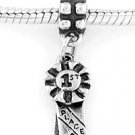 STERLING SILVER DANGLE FIRST PLACE RIBBON EUROPEAN BEAD