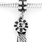 STERLING SILVER DANGLE FIRST PLACE RIBBON EUROPEAN BEAD