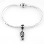 STERLING SILVER DANGLE FIRST PLACE RIBBON EUROPEAN BEAD