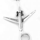 STERLING SILVER PASSANGER JET AIRPLANE CHARM/PENDANT