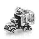 STERLING SILVER SMALL MILITARY CARGO TRUCK CHARM