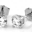 STERLING SILVER CZ Cubic Zirconia 5MM Round Cut Solitaire Earrings