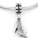 STERLING SILVER DANGLING STILETTO HEEL SHOE EUROPEAN BEAD