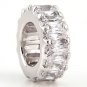 STERLING SILVER APRIL WHEEL BIRTHSTONE CZ EUROPEAN BEAD