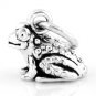 STERLING SILVER BULLFROG / FROG / TOAD CHARM/PENDANT