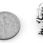 STERLING SILVER SOFTBALL GIRL BATTING CHARM W/ 16" BOX CHAIN
