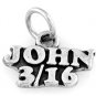 STERLING SILVER JOHN 3:16 CHARM W/ 16" BOX CHAIN