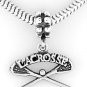 STERLING SILVER DANGLING LACROSSE STICKS EUROPEAN BEAD