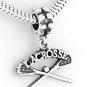 STERLING SILVER DANGLING LACROSSE STICKS EUROPEAN BEAD