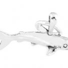 STERLING SILVER SHARK CHARM WITH 16" BOX CHAIN
