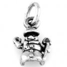 STERLING SILVER SMALL SNOWMAN CHARM WITH 16" BOX CHAIN