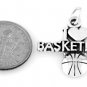 STERLING SILVER I LOVE BASKETBALL CHARM W/ 16" BOX CHAIN