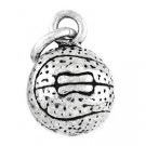 STERLING SILVER BASKETBALL CHARM WITH 16" BOX CHAIN