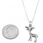 STERLING SILVER STANDING EIGHT POINT BUCK DEER CHARM WITH 16 inch BOX CHAIN NECKLACE