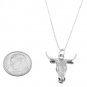 STERLING SILVER BULL HEAD / BULLHEAD CHARM WITH 16 inch BOX CHAIN NECKLACE