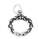 STERLING SILVER HOLIDAY WREATH CHARM WITH 16" BOX CHAIN