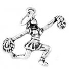 STERLING SILVER CHEERLEADER CHARM WITH 16" BOX CHAIN