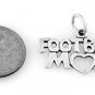 STERLING SILVER FOOTBALL MOM CHARM WITH 16" BOX CHAIN