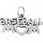 STERLING SILVER BASEBALL MOM CHARM WITH 16" BOX CHAIN