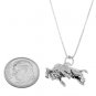 STERLING SILVER BUFFALO KICKING ON HIS BACK LEGS CHARM WITH 16 inch BOX CHAIN NECKLACE