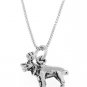 STERLING SILVER SMALL MOOSE CHARM WITH 16 INCH BOX CHAIN NECKLACE