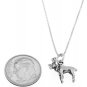 STERLING SILVER SMALL MOOSE CHARM WITH 16 INCH BOX CHAIN NECKLACE