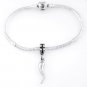 STERLING SILVER DANGLING LARGE ITALIAN HORN EUROPEAN BEAD