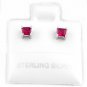 STERLING SILVER JULY BIRTHSTONE CZ CHILD POST EARRINGS 3mm