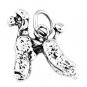 STERLING SILVER 3D FANCY POODLE DOG CHARM/PENDANT