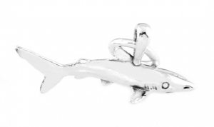 STERLING SILVER  3D GREAT WHITE SHARK CHARM/PENDANT