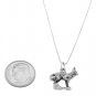 STERLING SILVER FOX WITH TAIL CURLED UP CHARM WITH 16 INCH BOX CHAIN NECKLACE