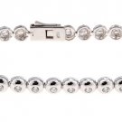 STERLING SILVER 925 ROUND CZ BEZEL SET TENNIS BRACELET