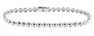 STERLING SILVER 925 ROUND CZ BEZEL SET TENNIS BRACELET