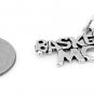 STERLING SILVER BASKETBALL MOM CHARM WITH 16" BOX CHAIN NECKLACE