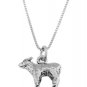 STERLING SILVER SHEEP / LAMB CHARM WITH 16 inch BOX CHAIN NECKLACE