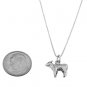 STERLING SILVER SHEEP / LAMB CHARM WITH 16 inch BOX CHAIN NECKLACE