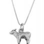 STERLING SILVER SHEEP / LAMB CHARM WITH 16 inch BOX CHAIN NECKLACE