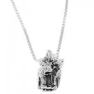 STERLING SILVER NOAH'S ARK TWO BY TWO BEARS CHARM WITH 16 inch BOX CHAIN NECKLACE