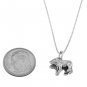 STERLING SILVER NOAH'S ARK TWO BY TWO BEARS CHARM WITH 16 inch BOX CHAIN NECKLACE