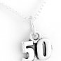 STERLING SILVER 50 YEARS CHARM W/ 16" BOX CHAIN