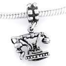 STERLING SILVER DANGLING FRENCH TELEPHONE EUROPEAN BEAD