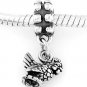 STERLING SILVER DANGLING FEMALE BIRD HEN EUROPEAN BEAD