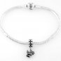 STERLING SILVER DANGLING FEMALE BIRD HEN EUROPEAN BEAD