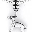 STERLING SILVER DANGLE RHODESIAN RIDGE BACK DOG EUROPEAN BEAD