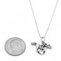 STERLING SILVER EQUESTRIAN JOCKEY AND HORSE CHARM WITH 16 inch BOX CHAIN NECKLACE