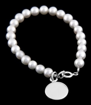 STERLING SILVER FRESHWATER PEARL CHILD BRACELET 4"