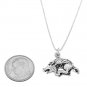 STERLING SILVER RAZORBACK BOAR HOG CHARM WITH 16 inch BOX CHAIN NECKLACE
